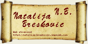 Natalija Brešković vizit kartica